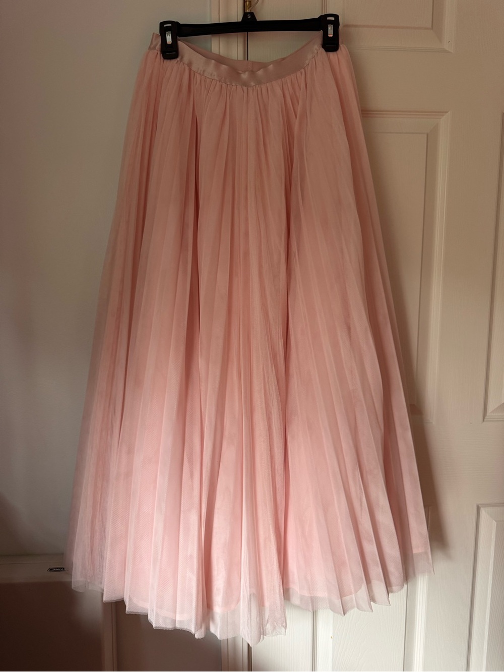 Hutch Anthropologie Soft Pink Tulle Maxi Skirt with Elastic Waist